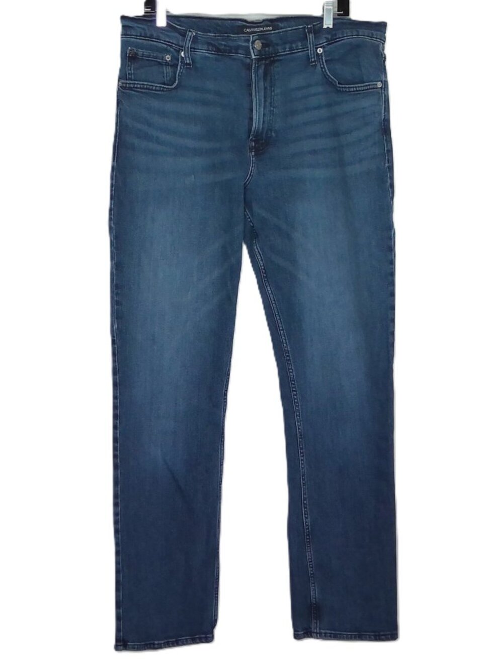 Calvin Klein Jeans Blue Denim Straight Leg High Rise Medium Wash Stretch 36 X 34